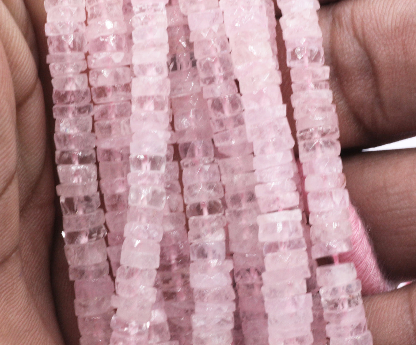 Morganite Aquamarine Beads Faceted Heshi, Faceted Donut, Faceted Tyre