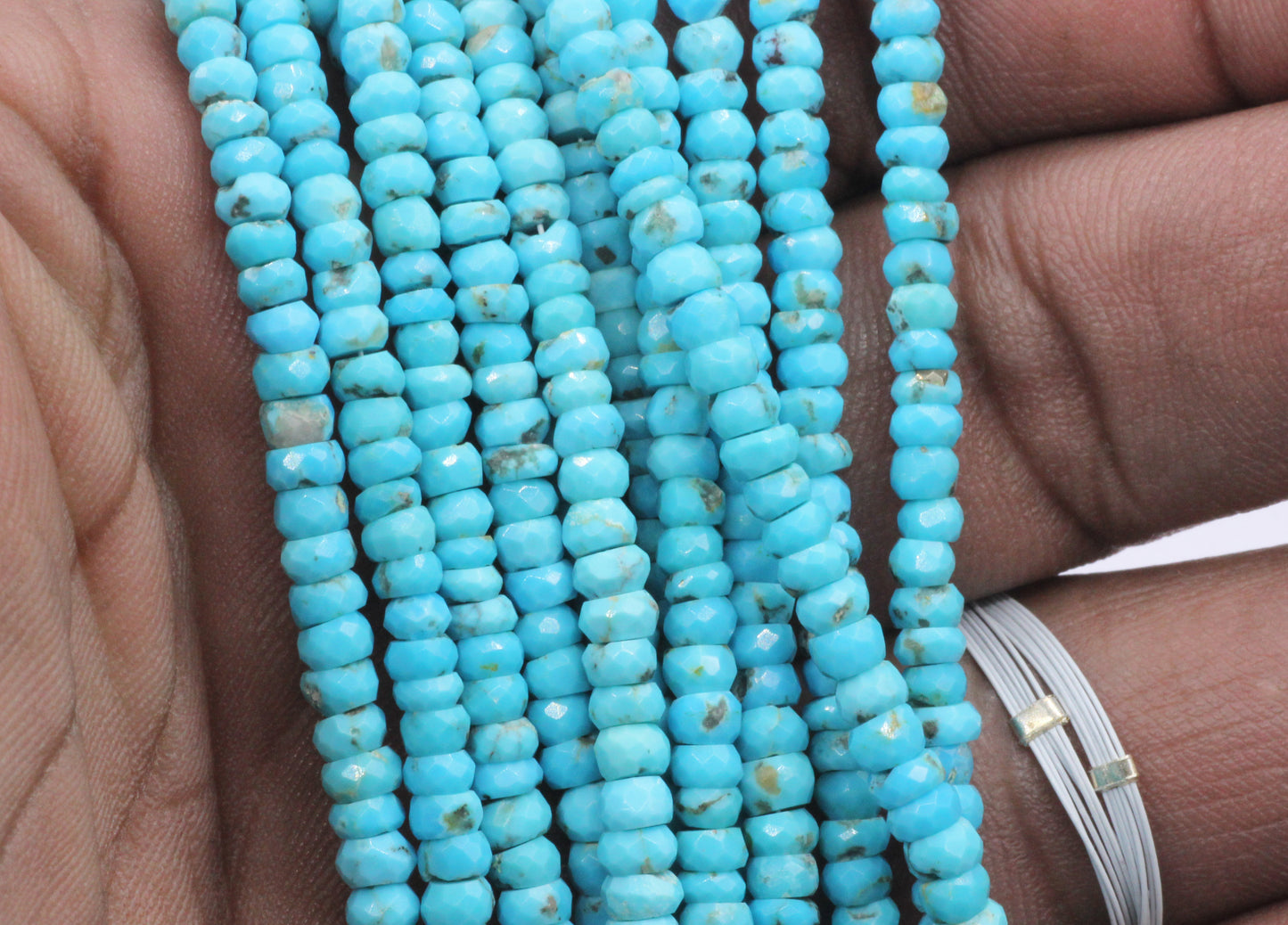 Turquoise Faceted Roundel Beads