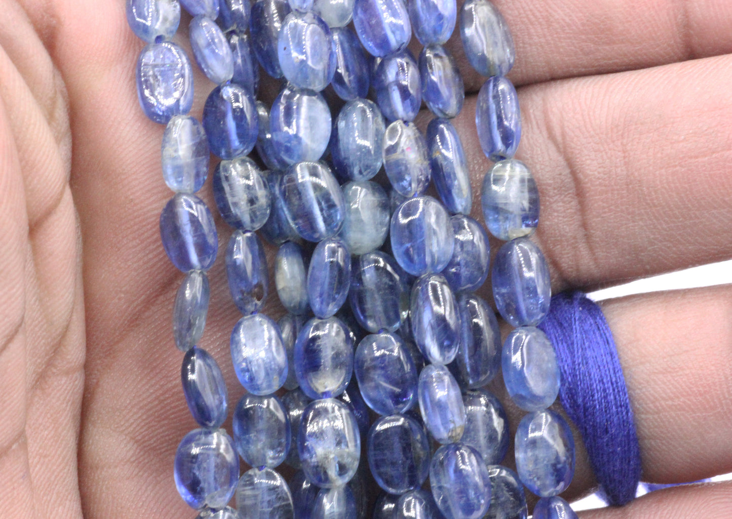 Kyanite Smooth Oval Beads