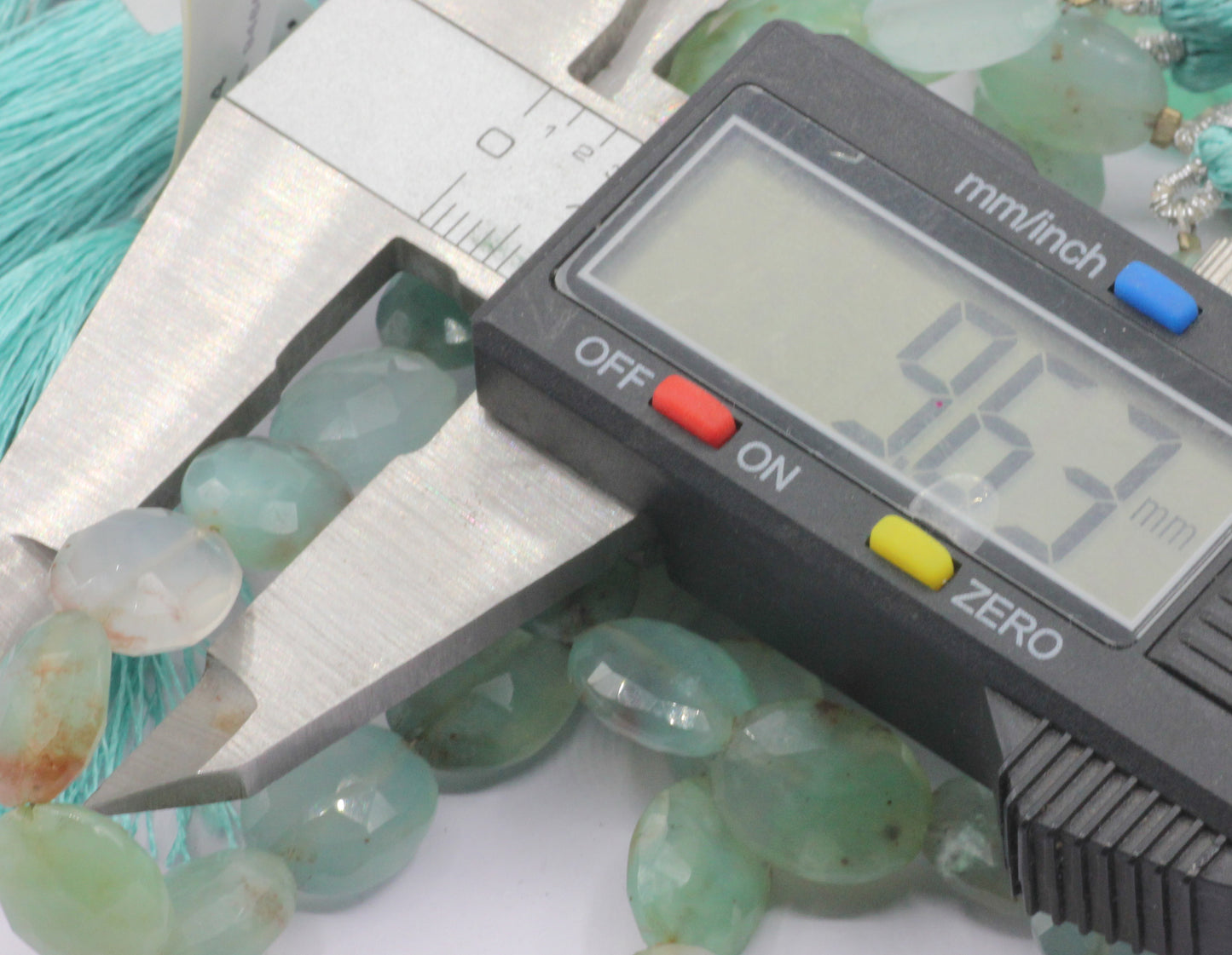 Aqua Chalcedony Faceted Oval Beads
