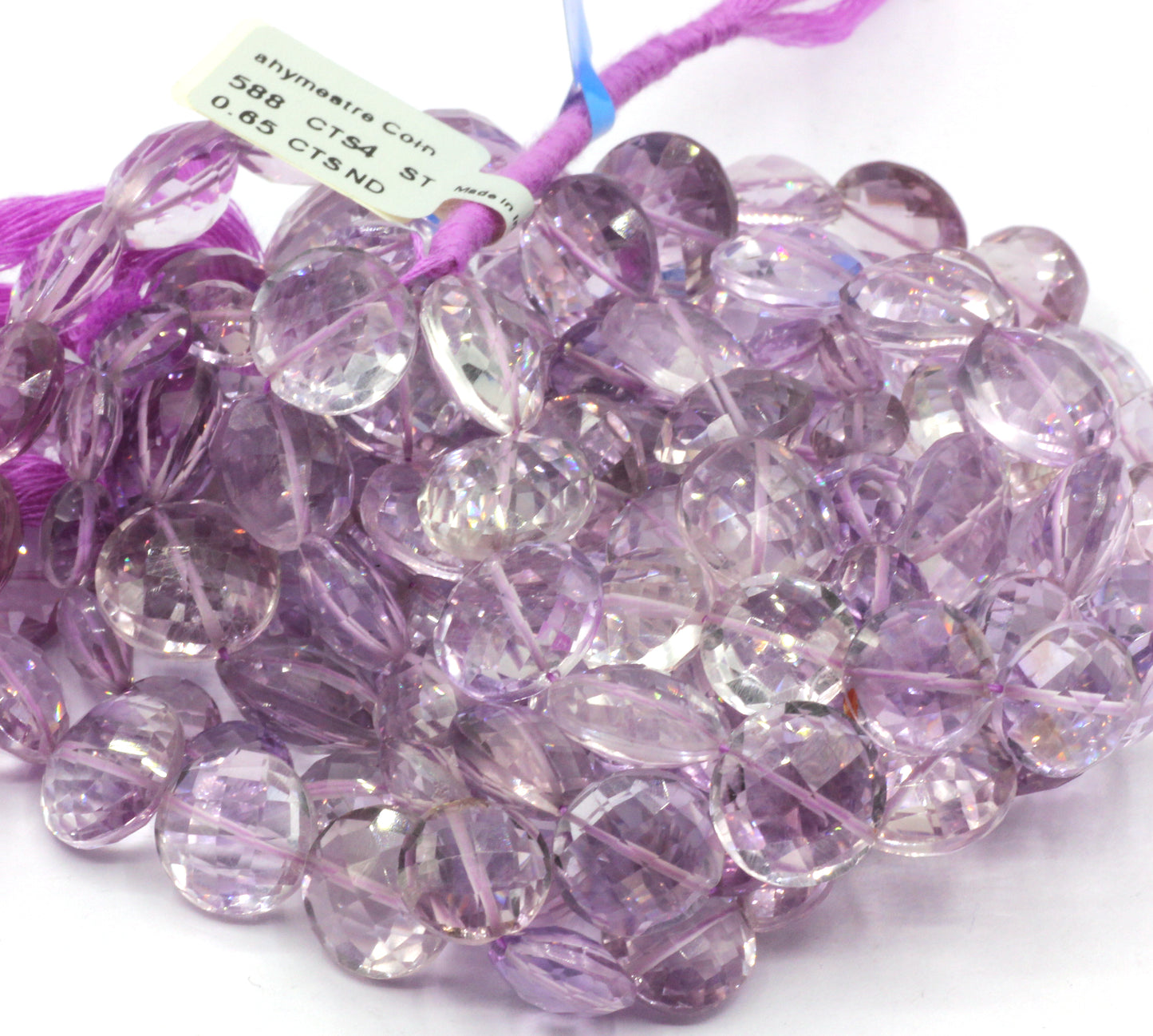 Amethyst Faceted Coin Beads