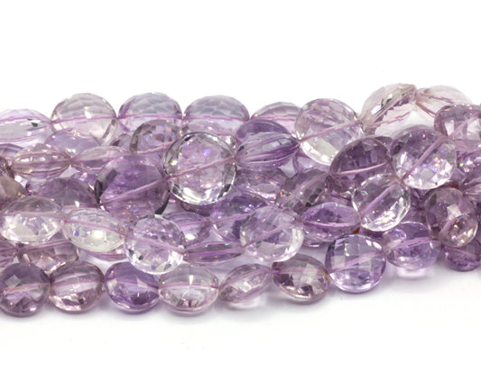 Amethyst Faceted Coin Beads