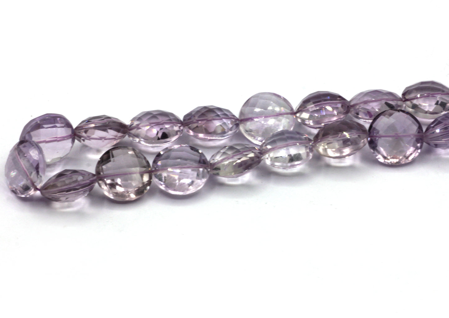 Amethyst Faceted Coin Beads