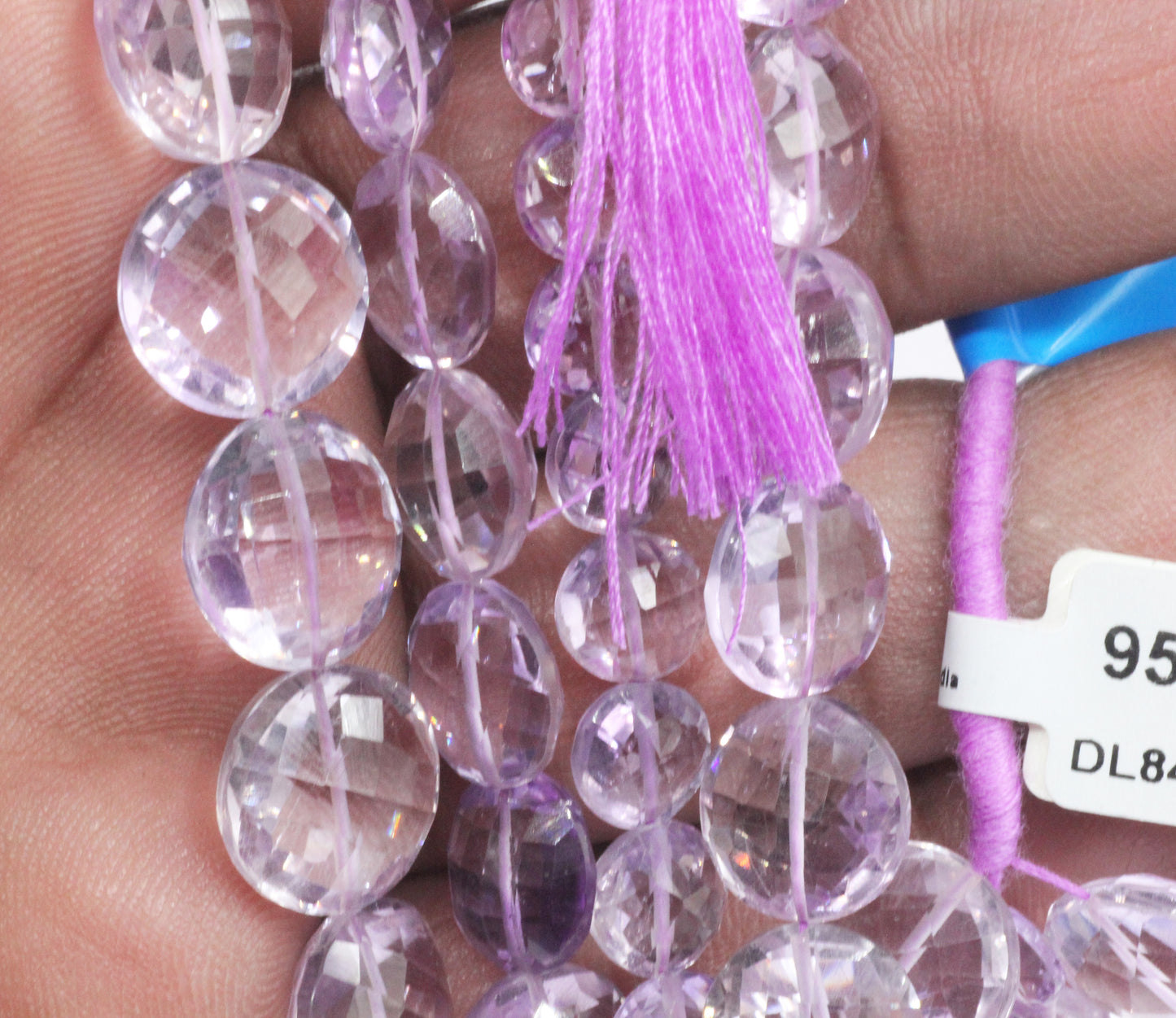 Amethyst Faceted Coin Beads