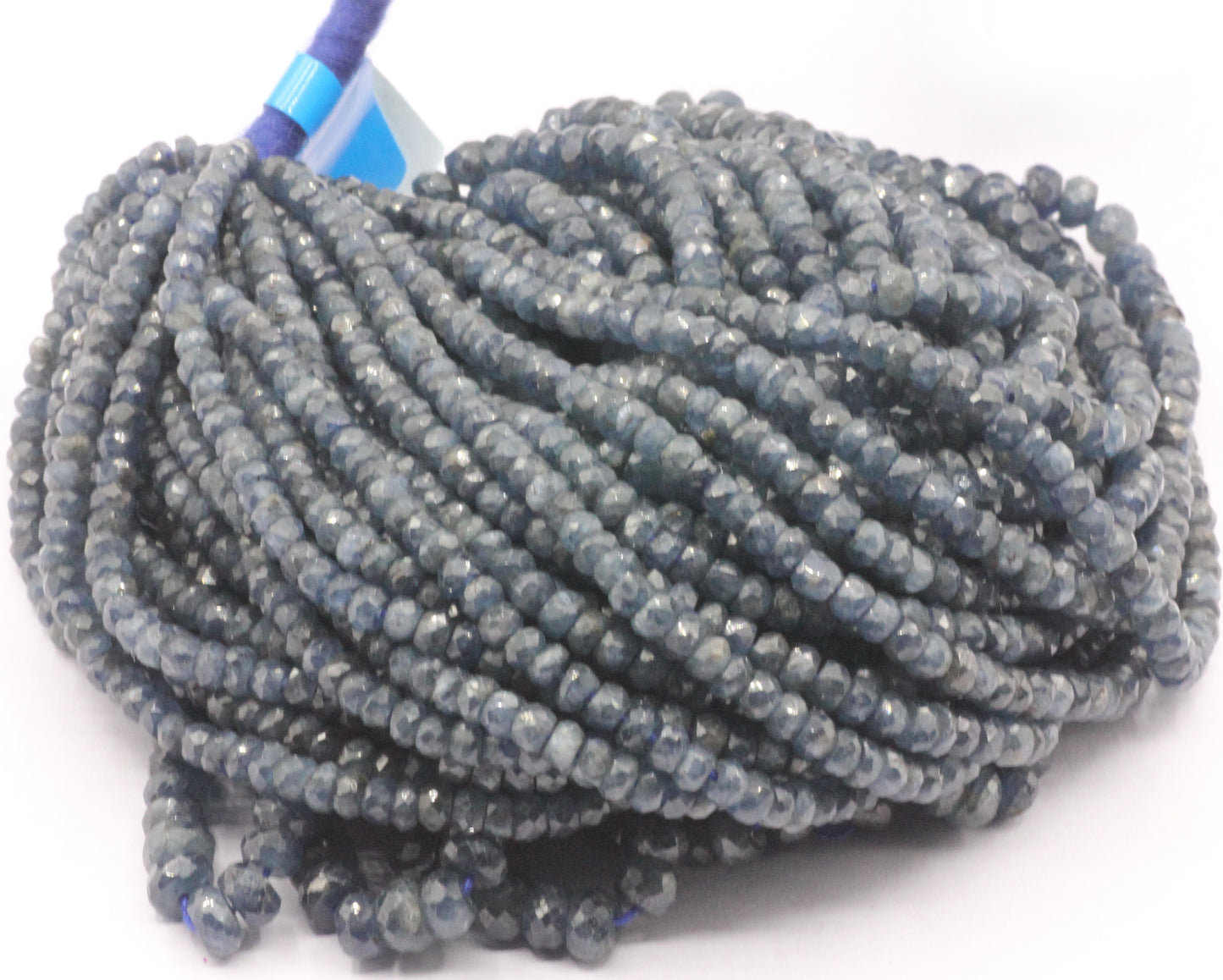 Sapphire, Blue Sapphire Faceted Roundel Beads, Natural Blue Sapphire