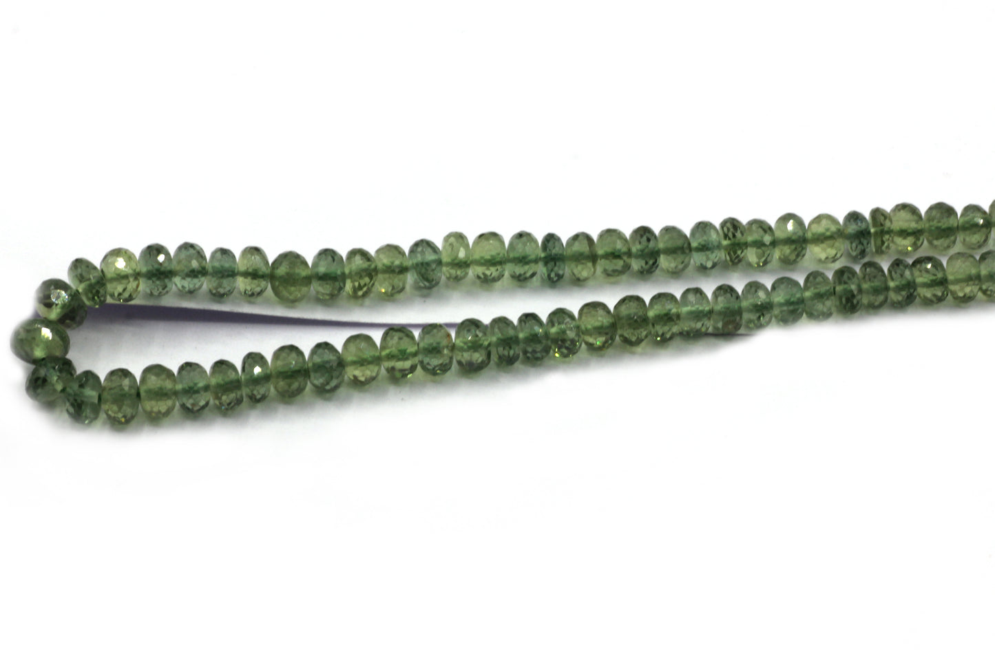 Green Apatite Faceted Round Beads