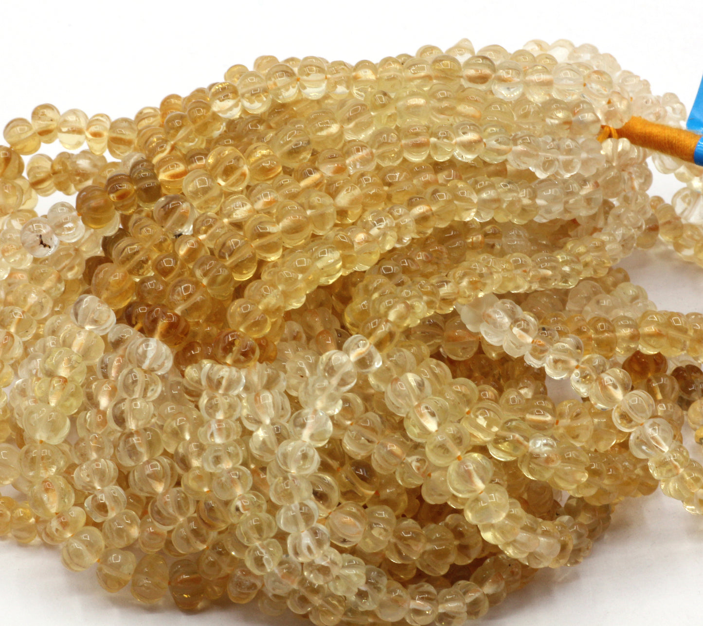 Citrine Beads Carved Water Melons, Carved pumpkins