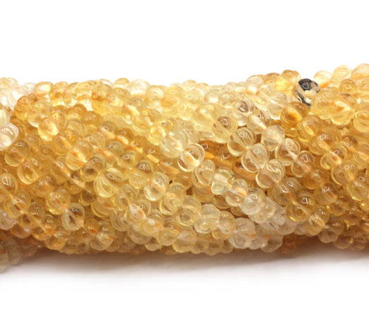 Citrine Beads Carved Water Melons, Carved pumpkins