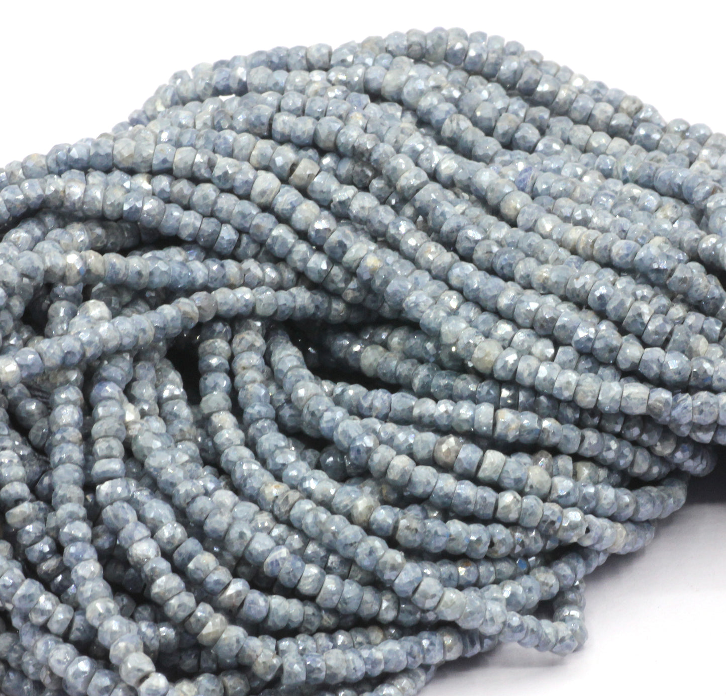 Blue Sapphire Faceted Roundel Beads