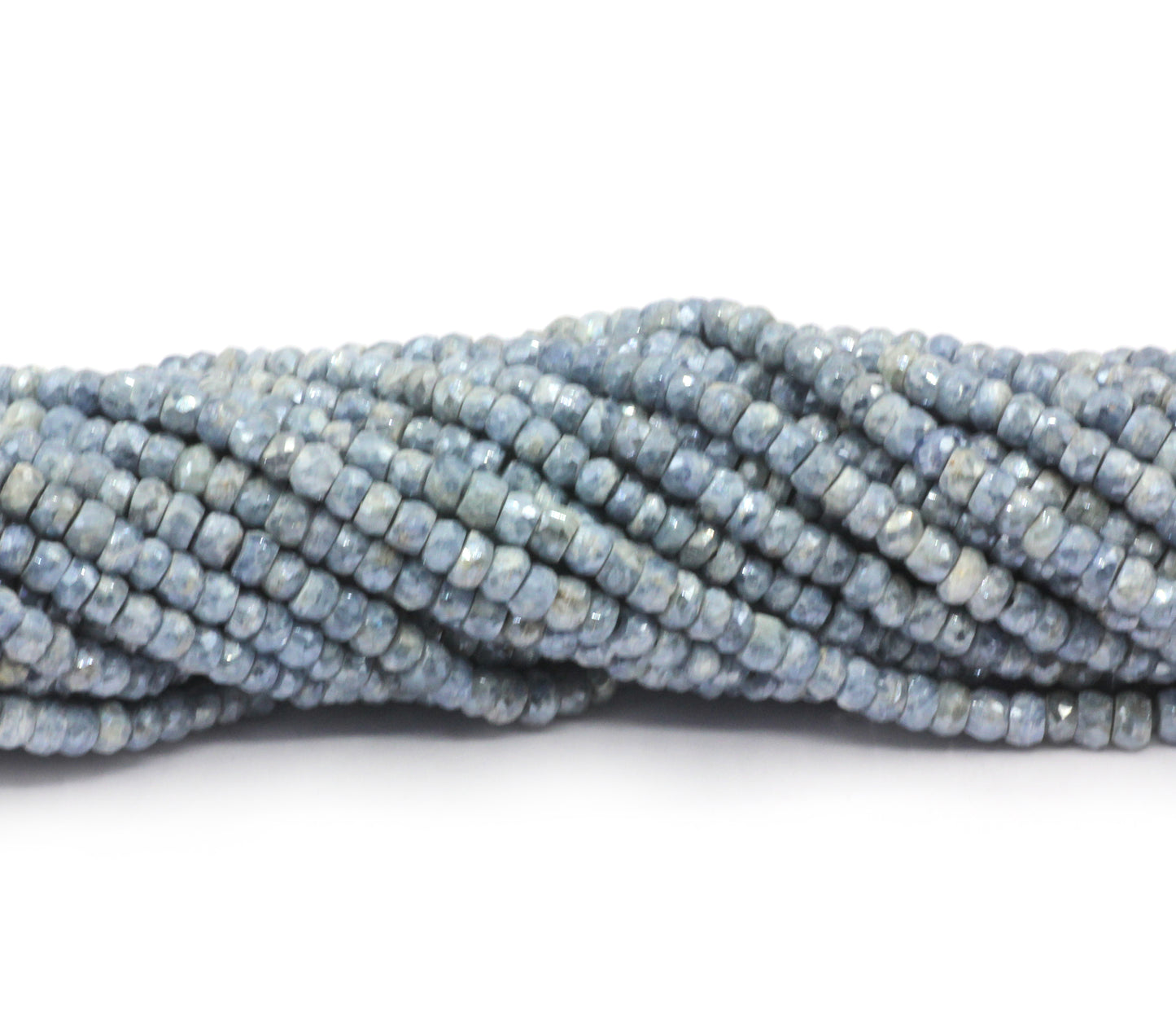 Blue Sapphire Faceted Roundel Beads