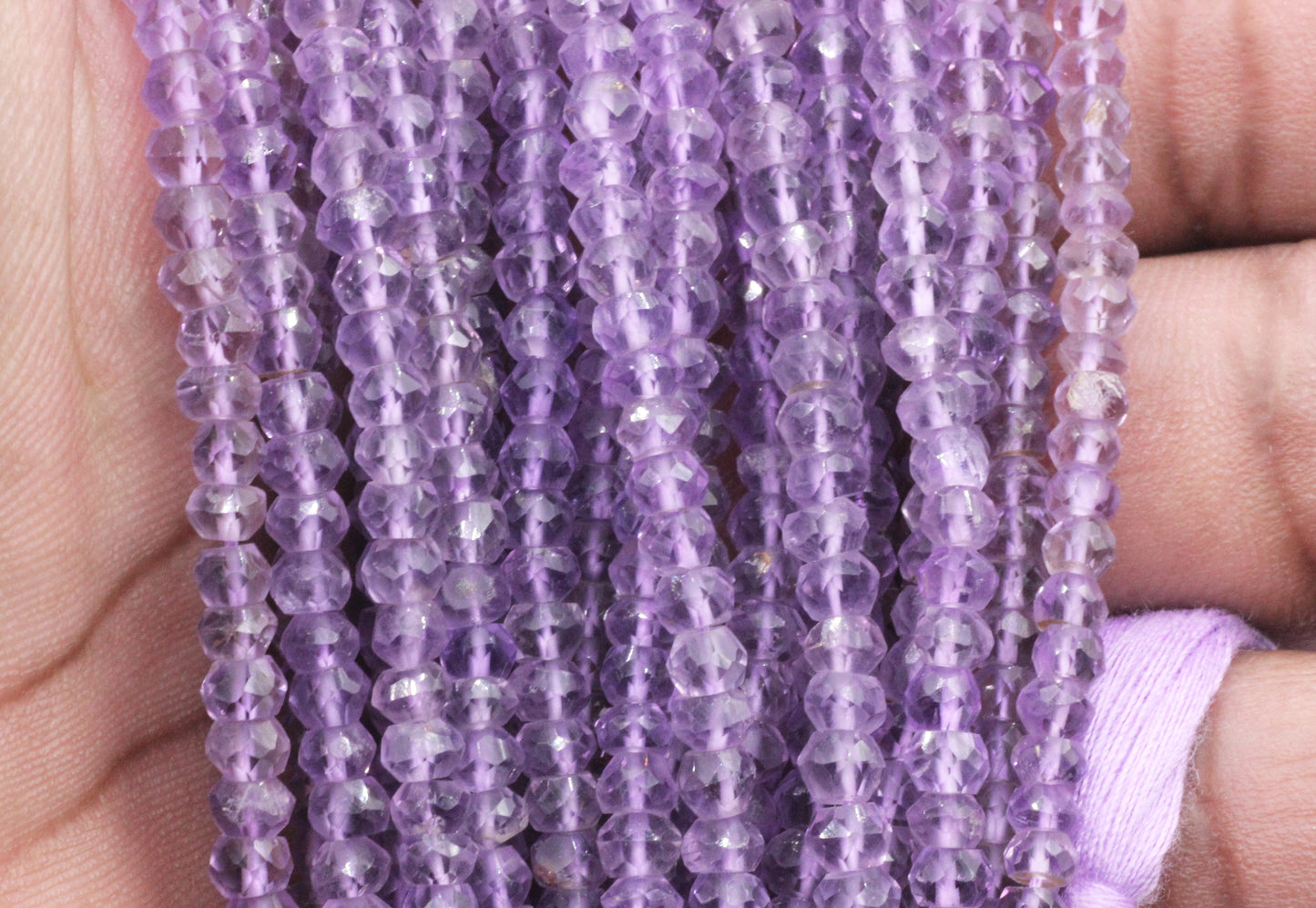 Pink Amethyst Faceted Round Beads