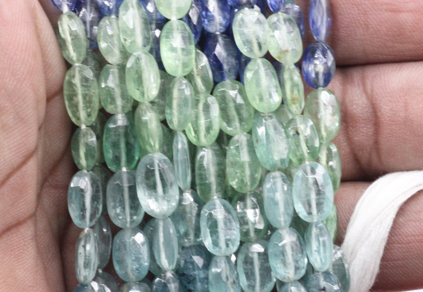 Kyanite Faceted Oval Beads