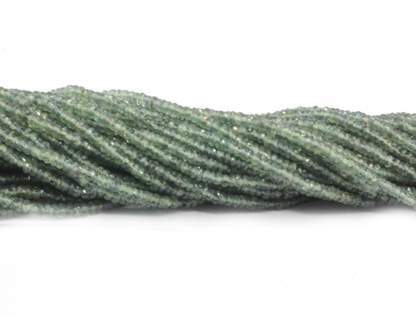 Green Sapphire Faceted Roundel Beads
