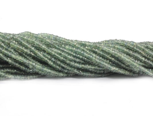 Sapphire, Green Sapphire Faceted Roundel Beads