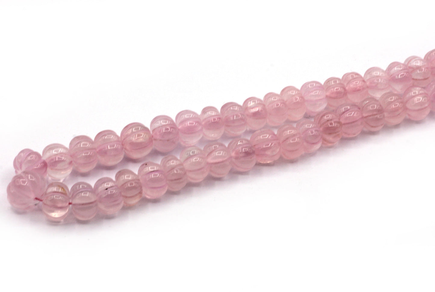 Rose Quartz Carved Water Melons, Carved pumpkins