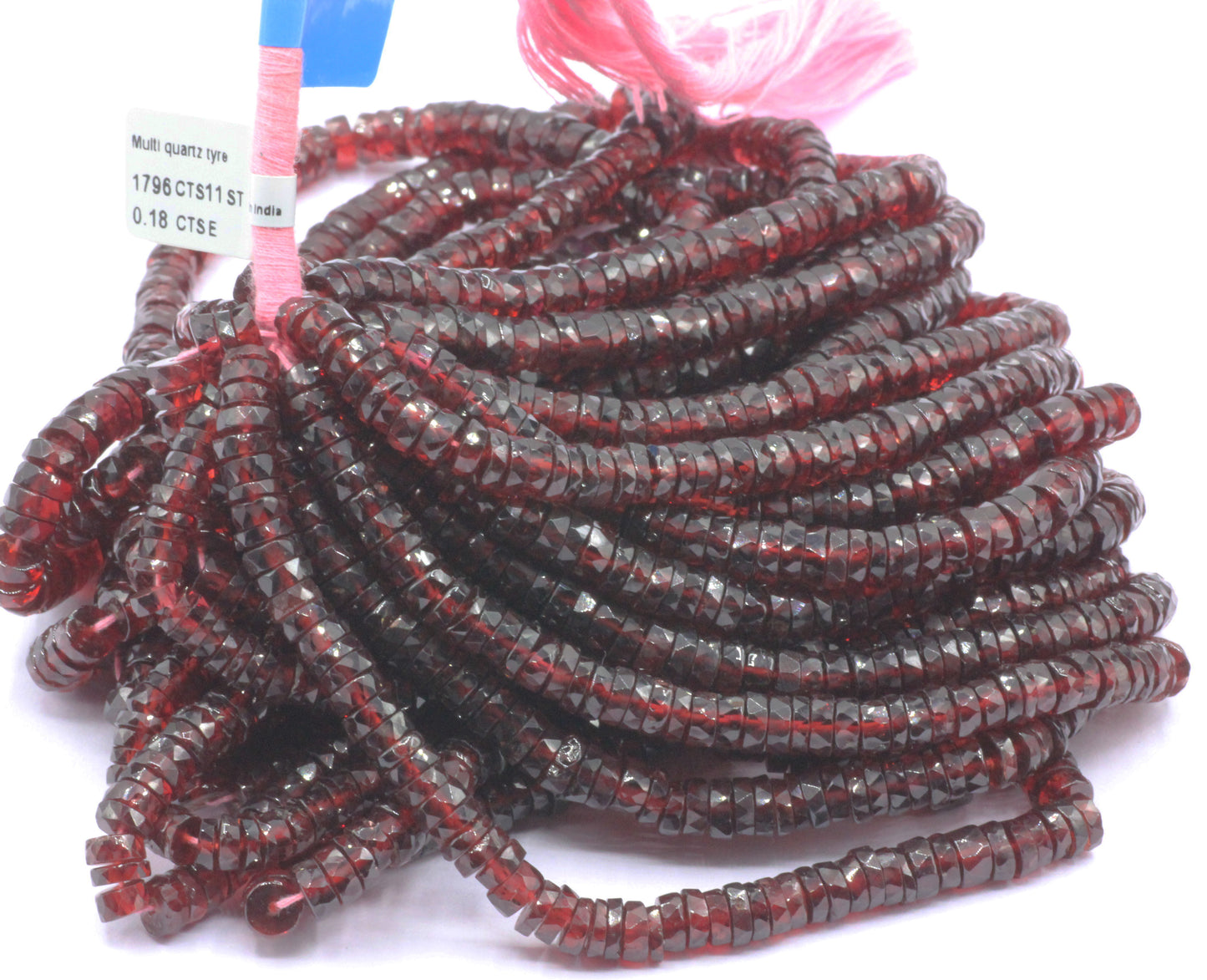 Garnet Beads Faceted Heshi, Faceted Donut, Faceted Tyre