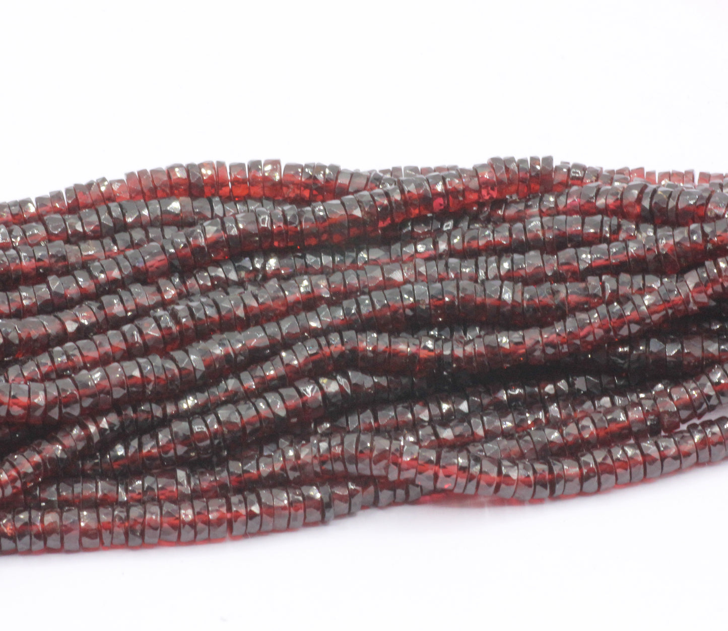 Garnet Beads Faceted Heshi, Faceted Donut, Faceted Tyre
