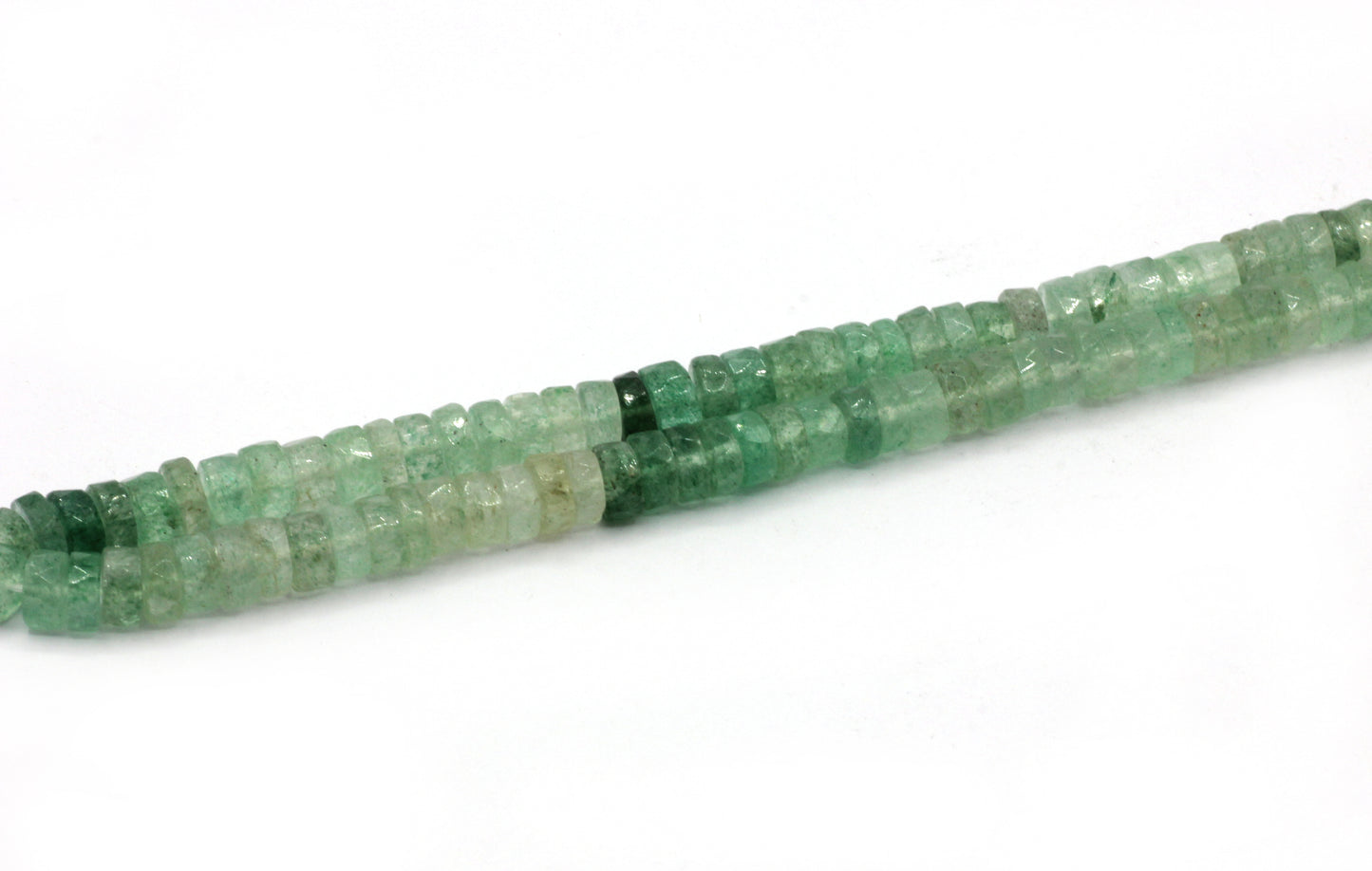 Green Quartz Beads Faceted Heshi, Faceted Donut, Faceted Tyre