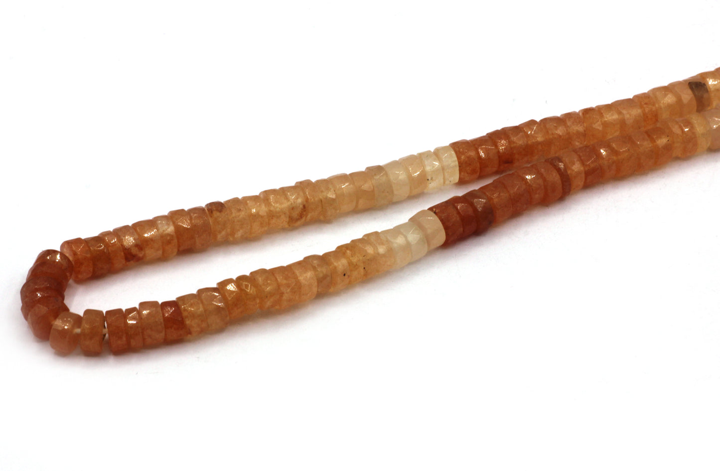 Peach Moonstone Beads Faceted Heshi, Faceted Donut, Faceted Tyre