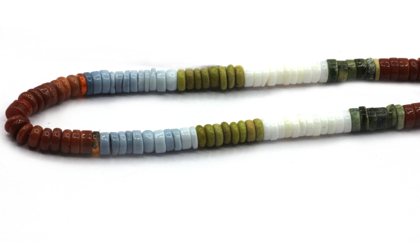 Multi Color Opal Smooth Heshi,Donuts, Tyre Beads, Natural Opal