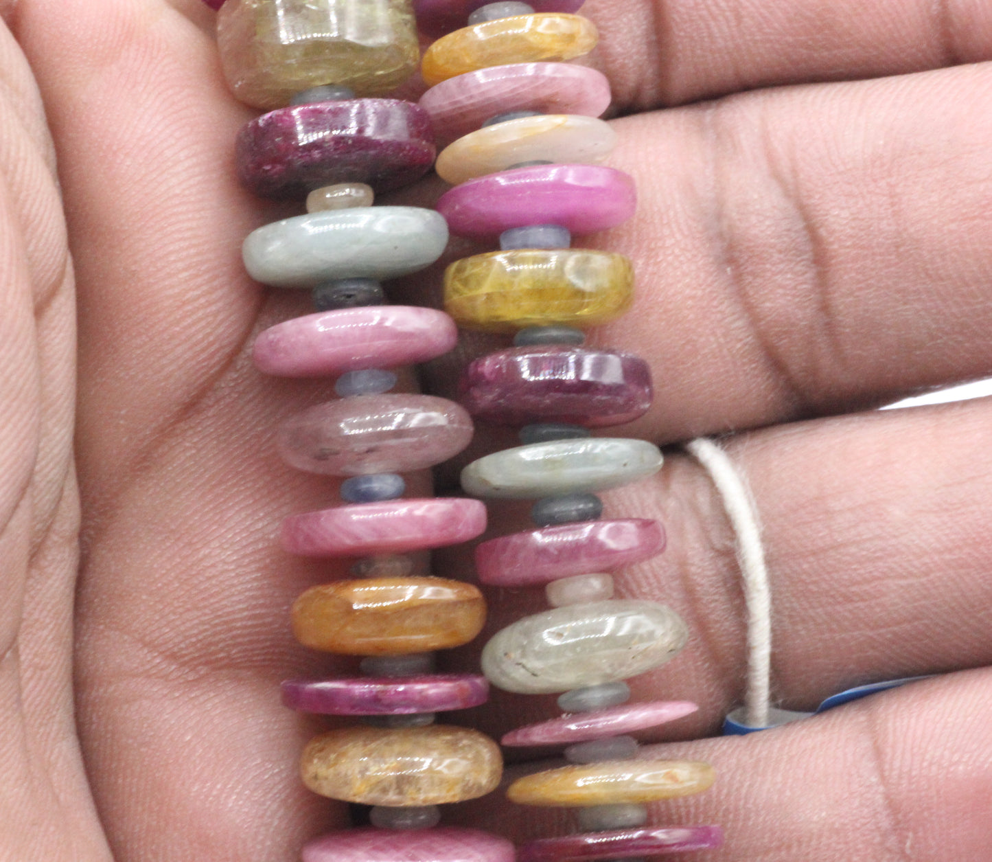 Sapphire, Multi Sapphire Smooth Heshi, Donuts, Tyre Beads