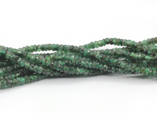 Emerald Faceted Roundel Beads