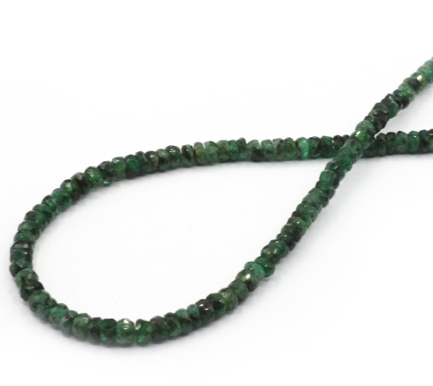 Emerald Faceted Roundel Beads