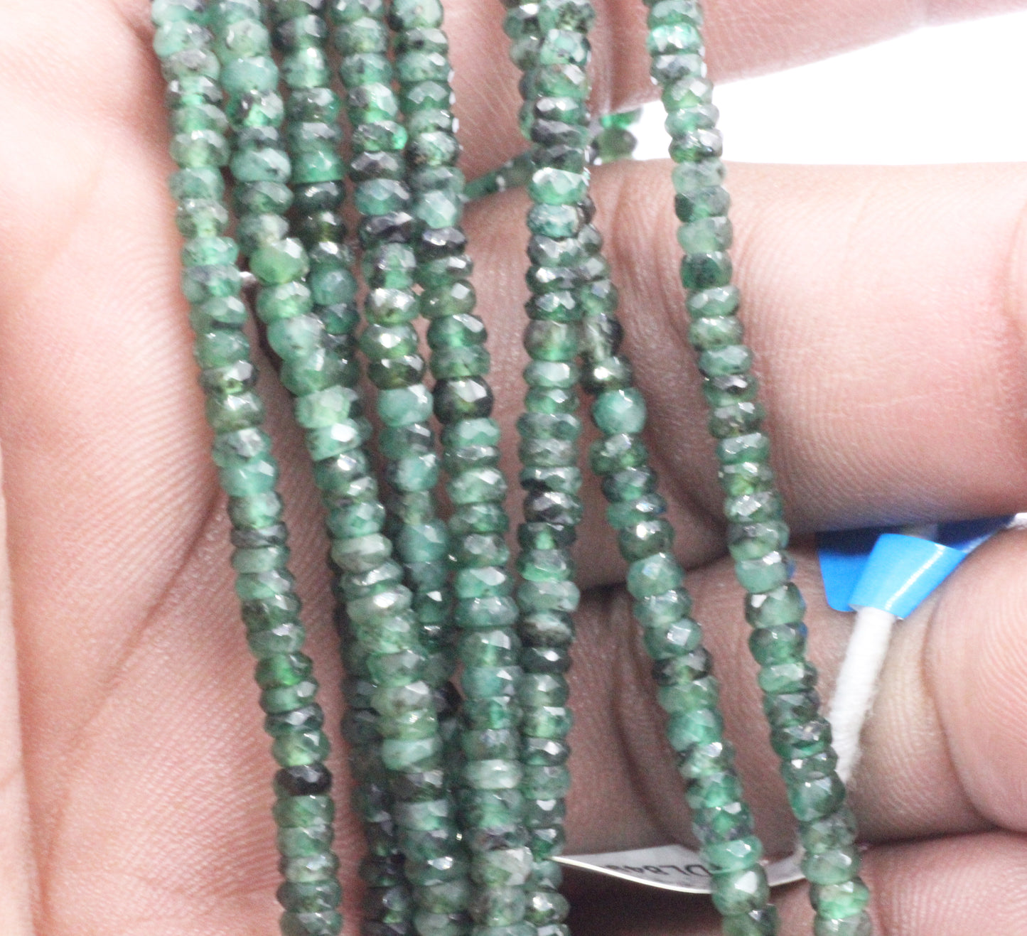 Emerald Faceted Roundel Beads