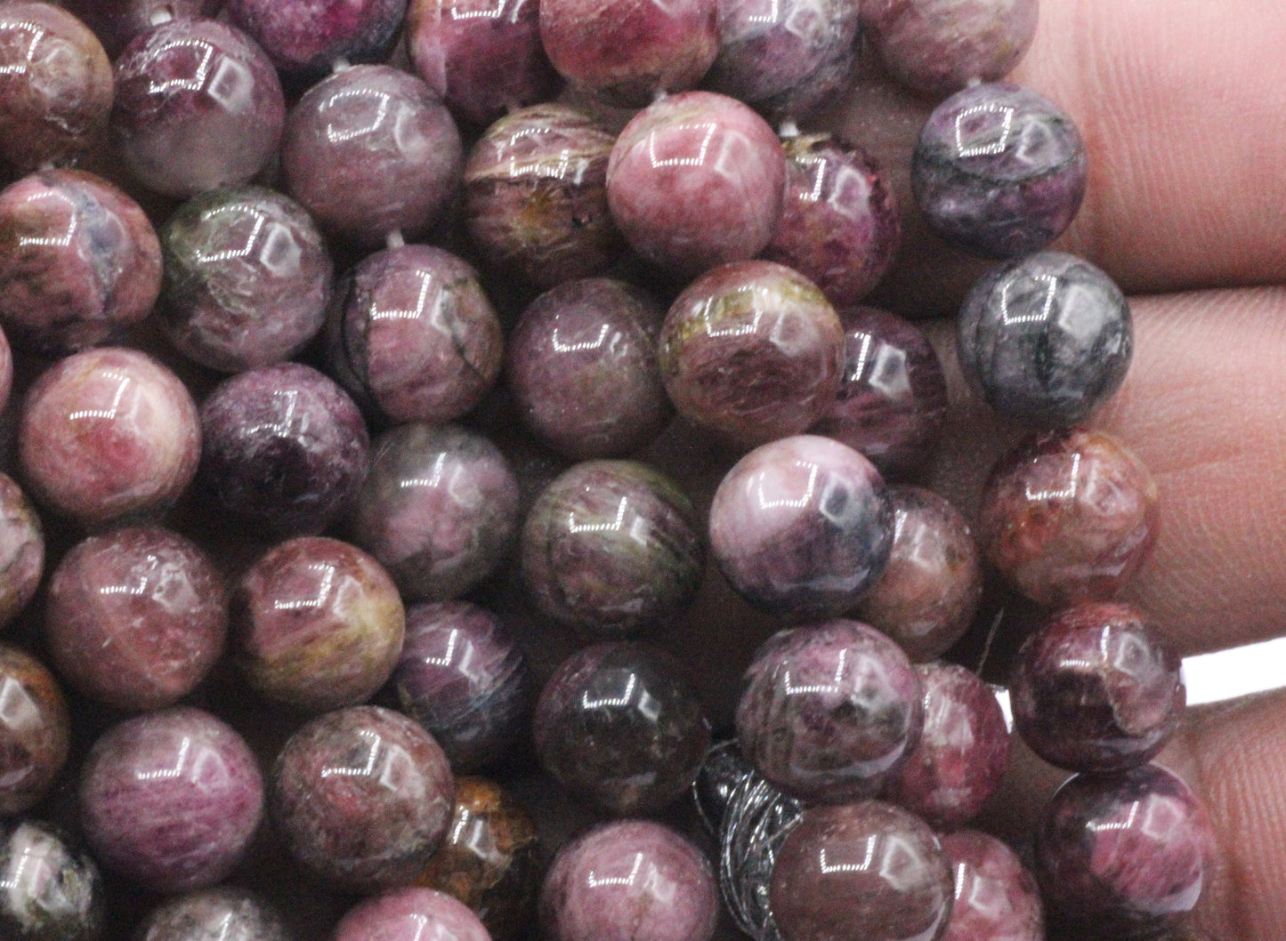 Pink Tourmaline Smooth Round Beads, Natural, 9-12 mm Graduated Size
