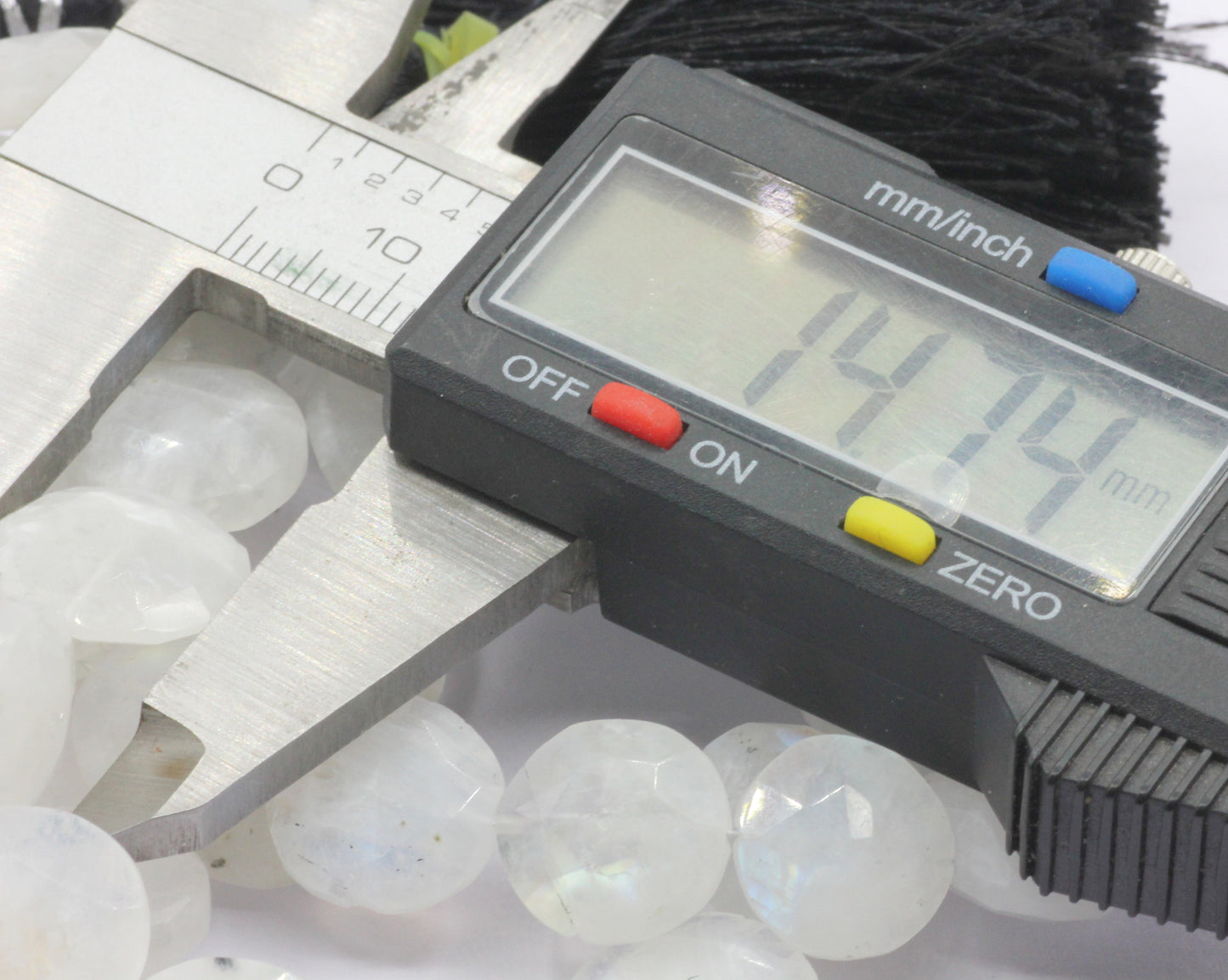 Rainbow Moonstone Faceted Coin Beads