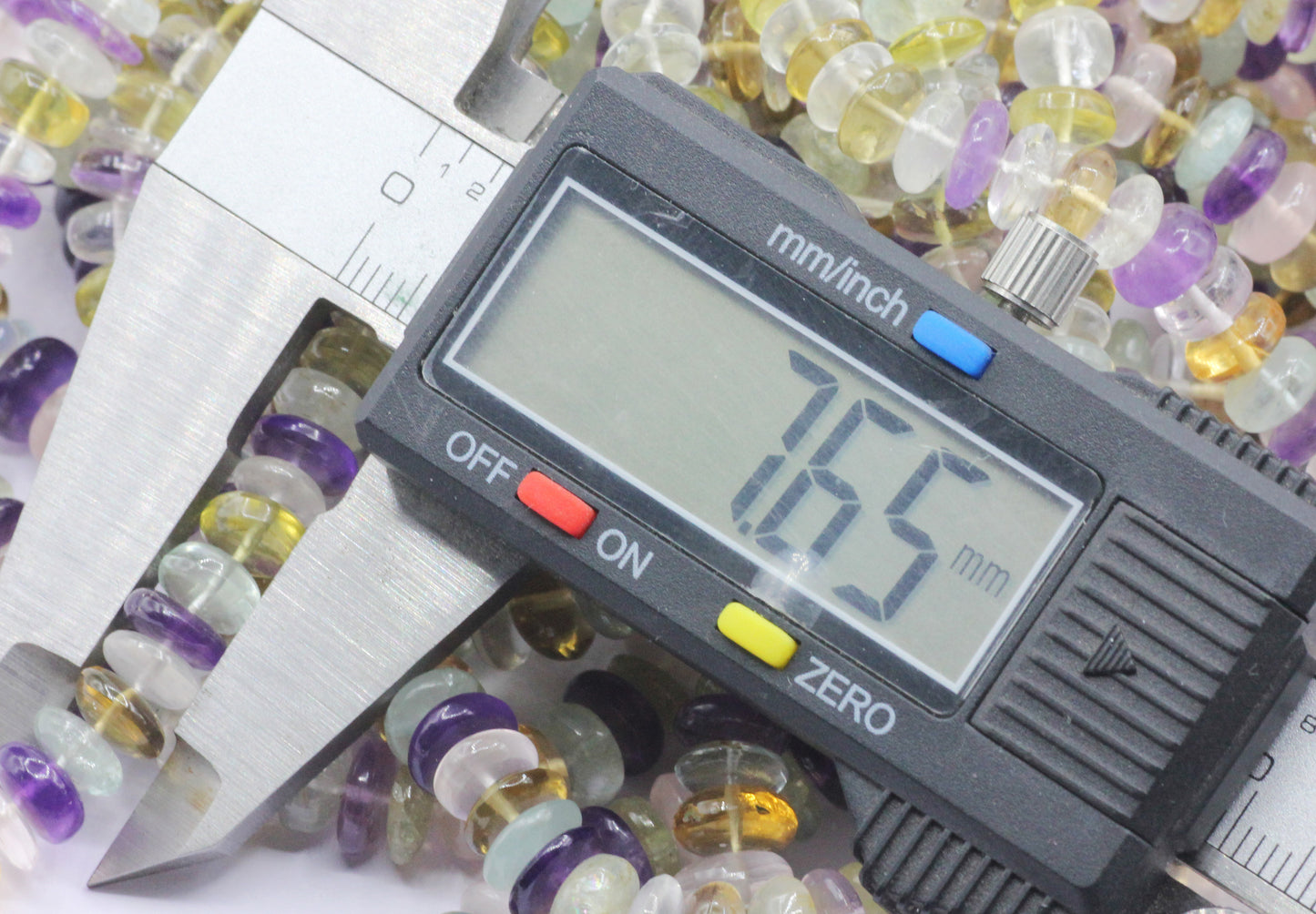 Multi Gemstone Smooth Roundel Beads