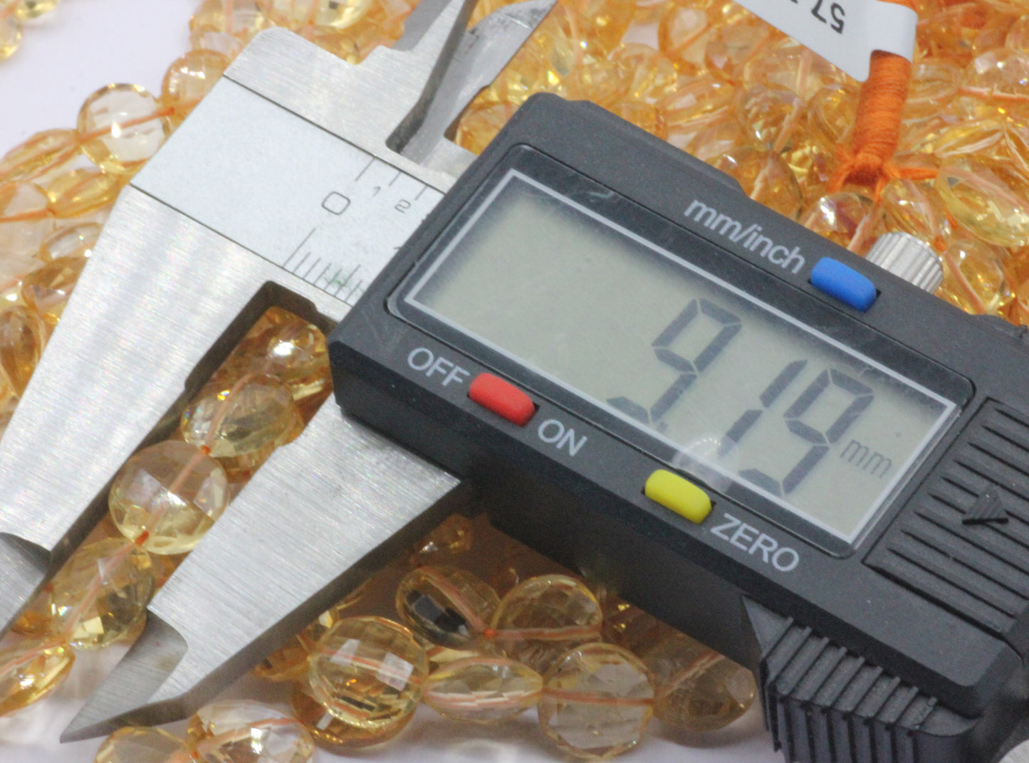 Citrine Faceted Coin Beads