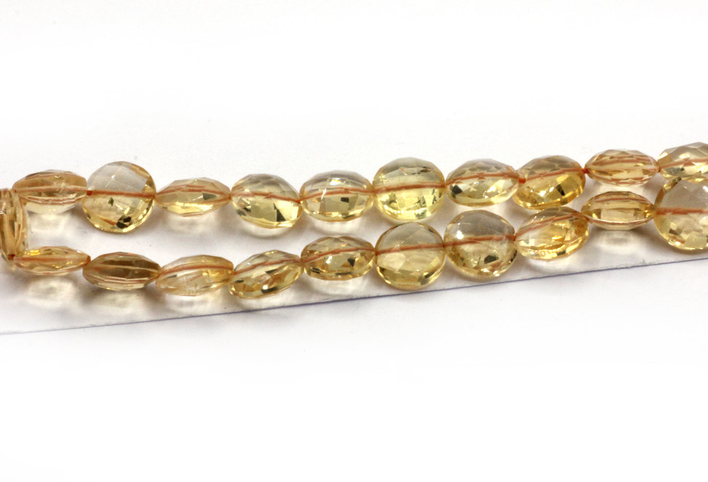 Citrine Faceted Coin Beads