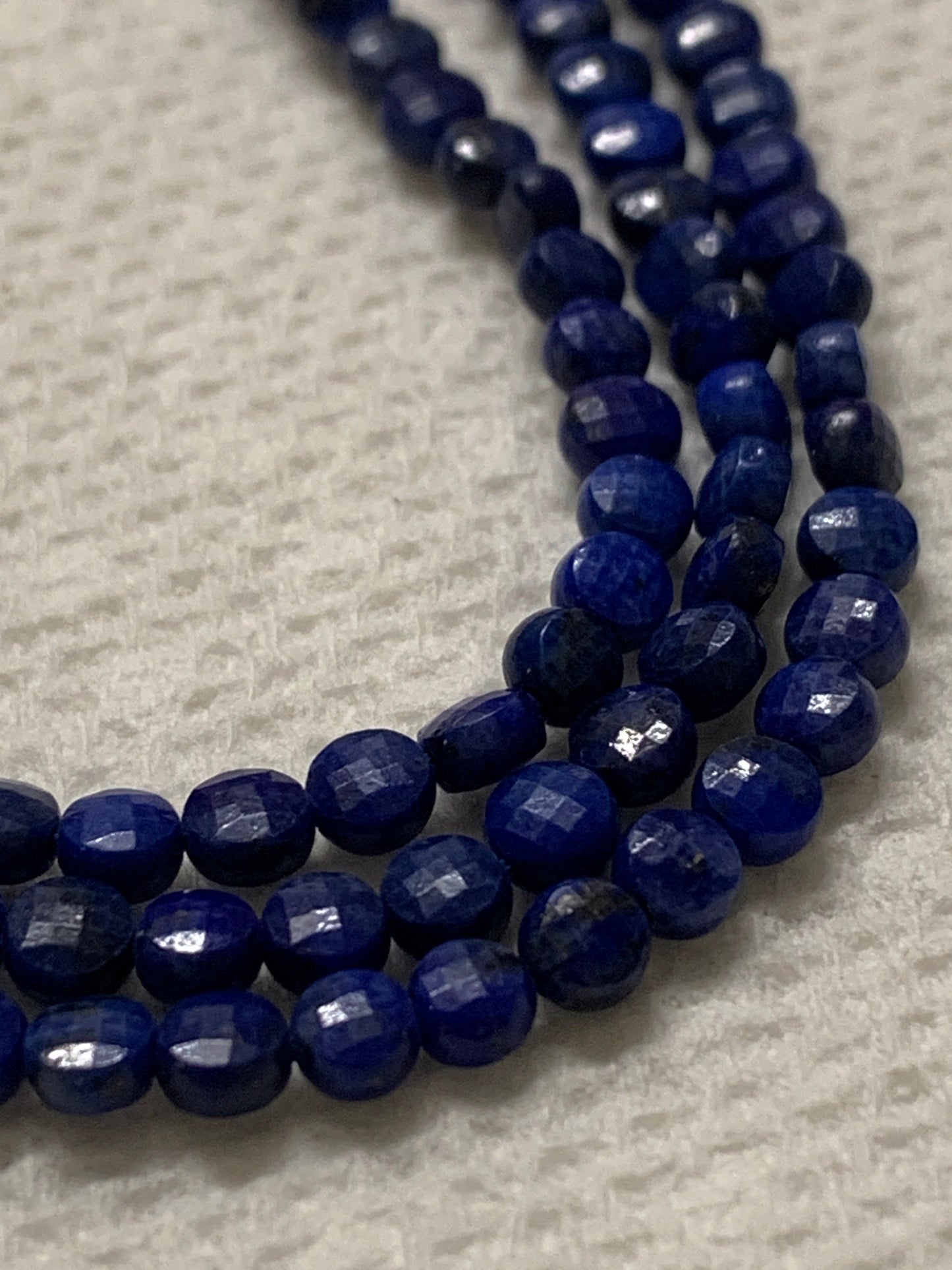 Lapis Lazuli Beads Faceted Coin