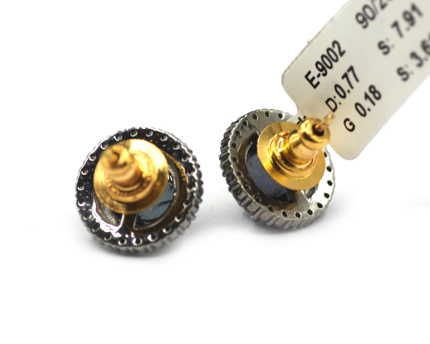 Tourmaline 925 silver Diamond Earring Stud