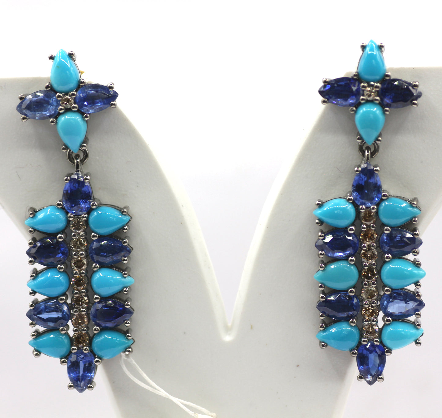 Turquoise 925 silver Diamond Earring