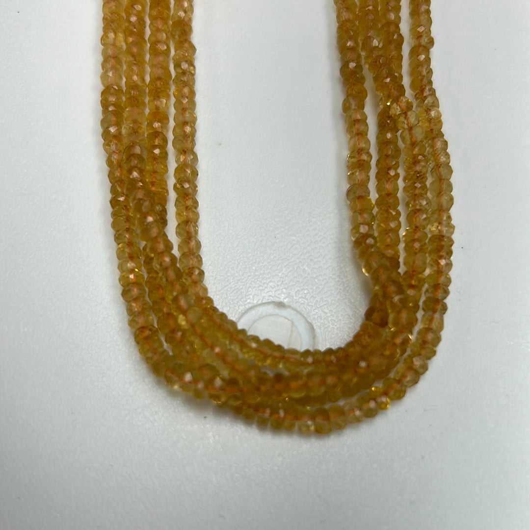 Citrine Faceted Rondelle 3-4MM