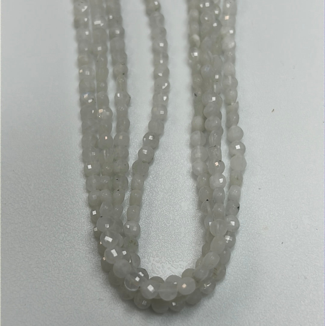 Moonstone, Rainbow Moonstone Beads Faceted Coin,Natural Moonstone