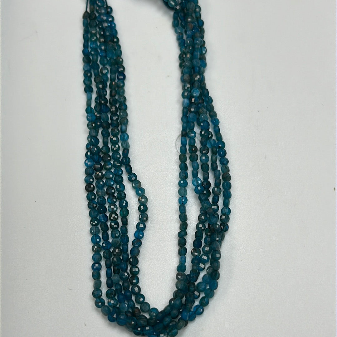 Apatite Neon Beads Faceted Coin