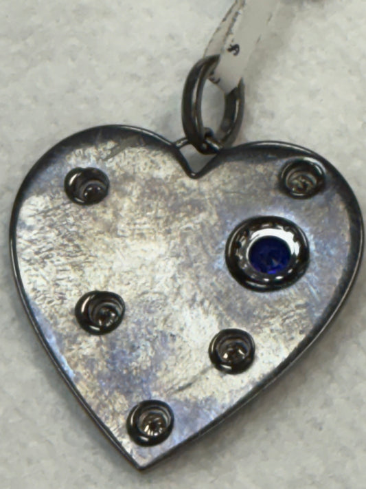 Matte Heart Diamond Pendant