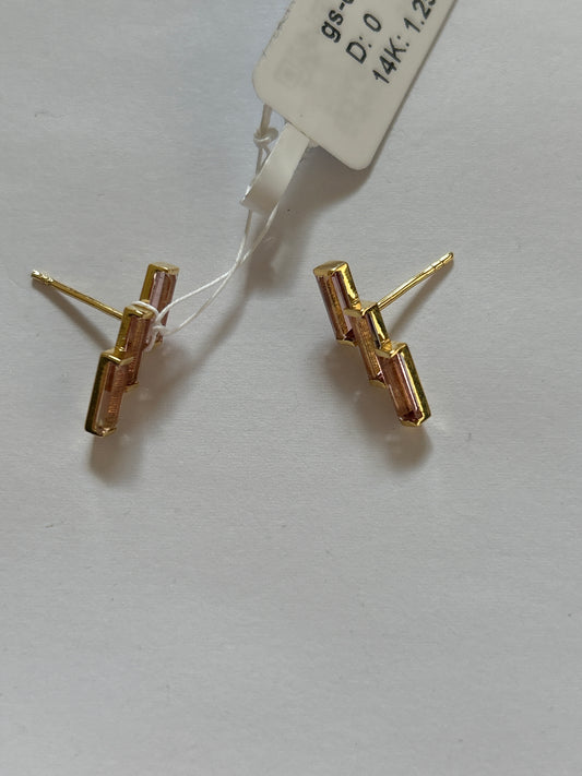 14k Solid Gold Diamond Stud Earring