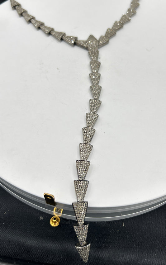 Sterling Silver Designer Diamond Necklace