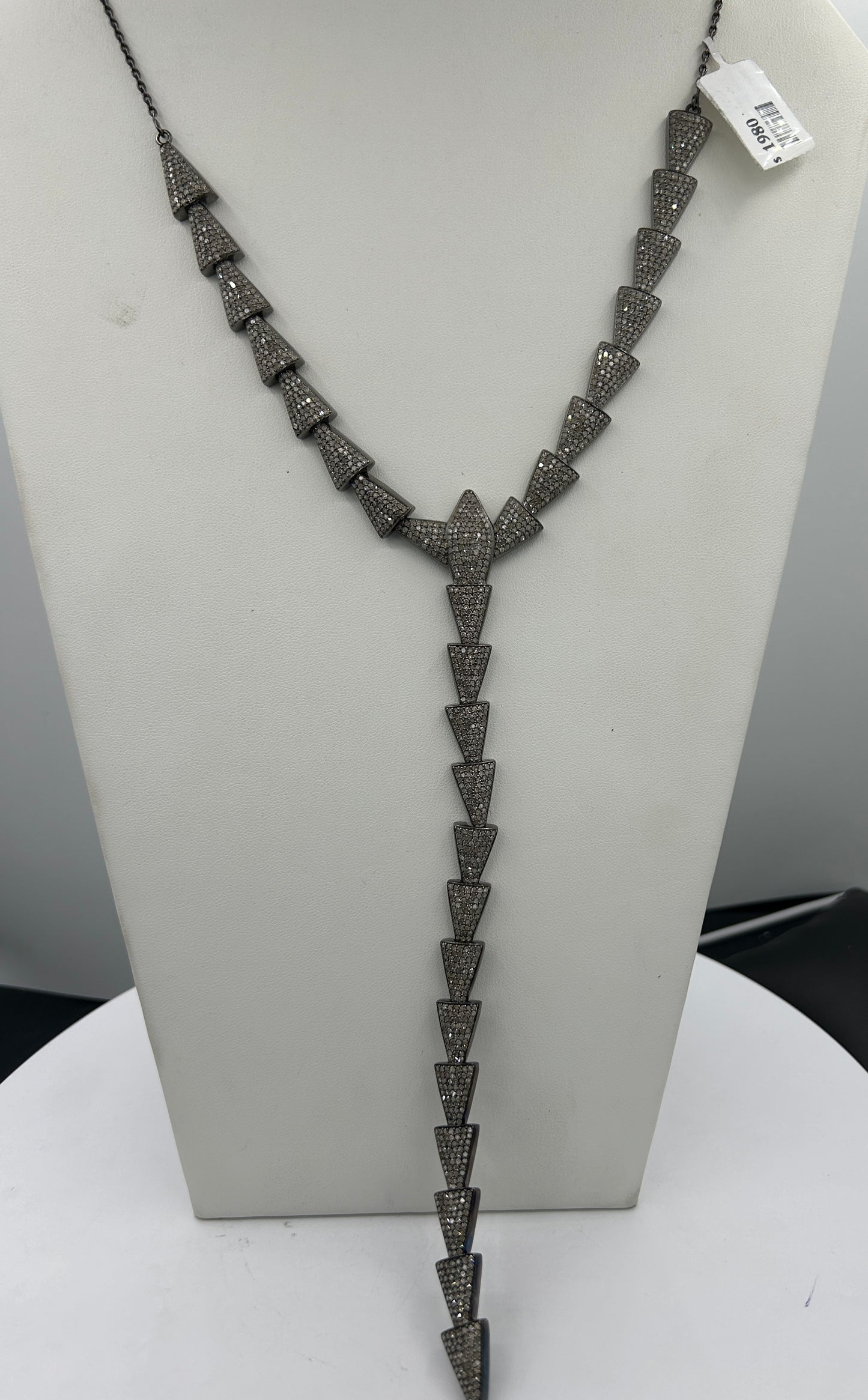 Sterling Silver Designer Diamond Necklace