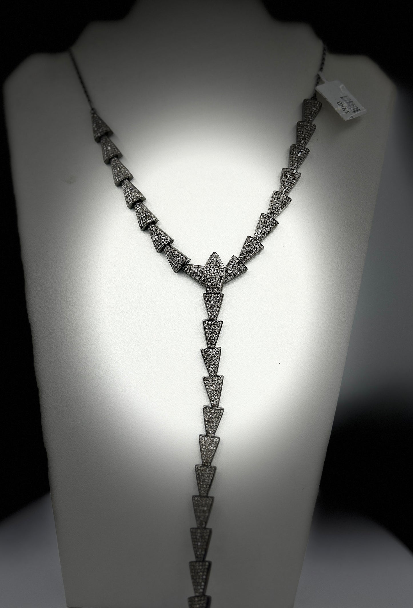 Sterling Silver Designer Diamond Necklace
