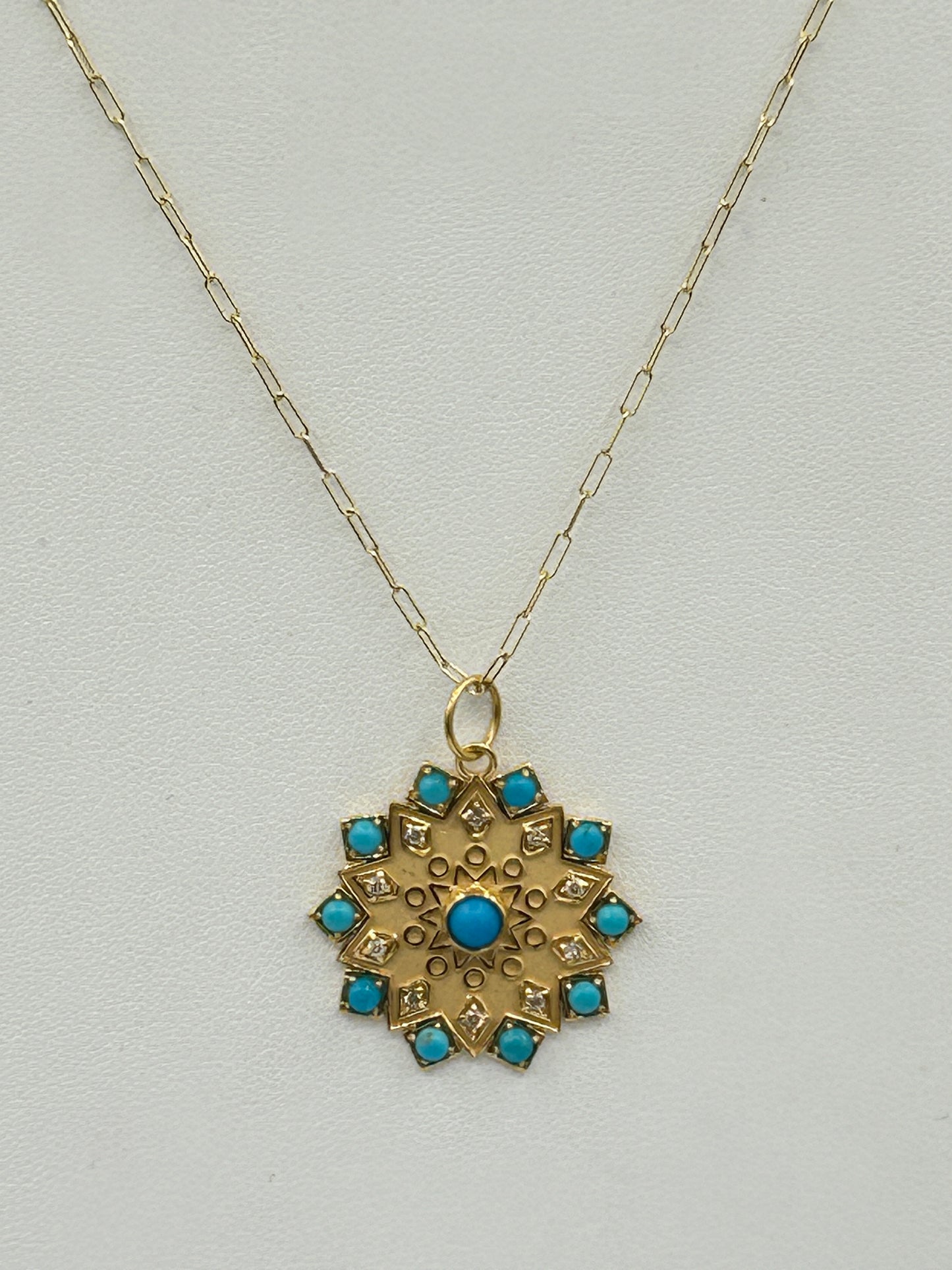 Star 14k Solid Gold Diamond Pendants