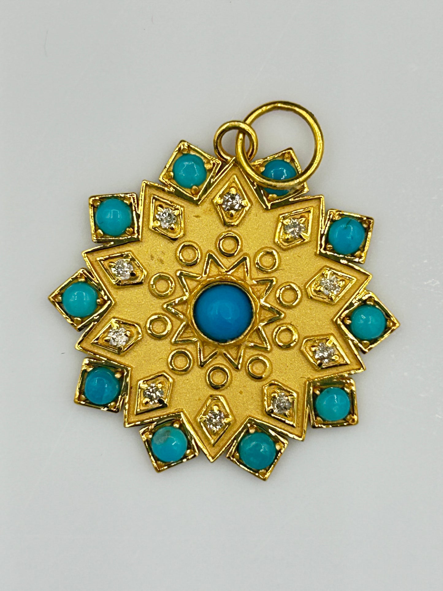 Star 14k Solid Gold Diamond Pendants