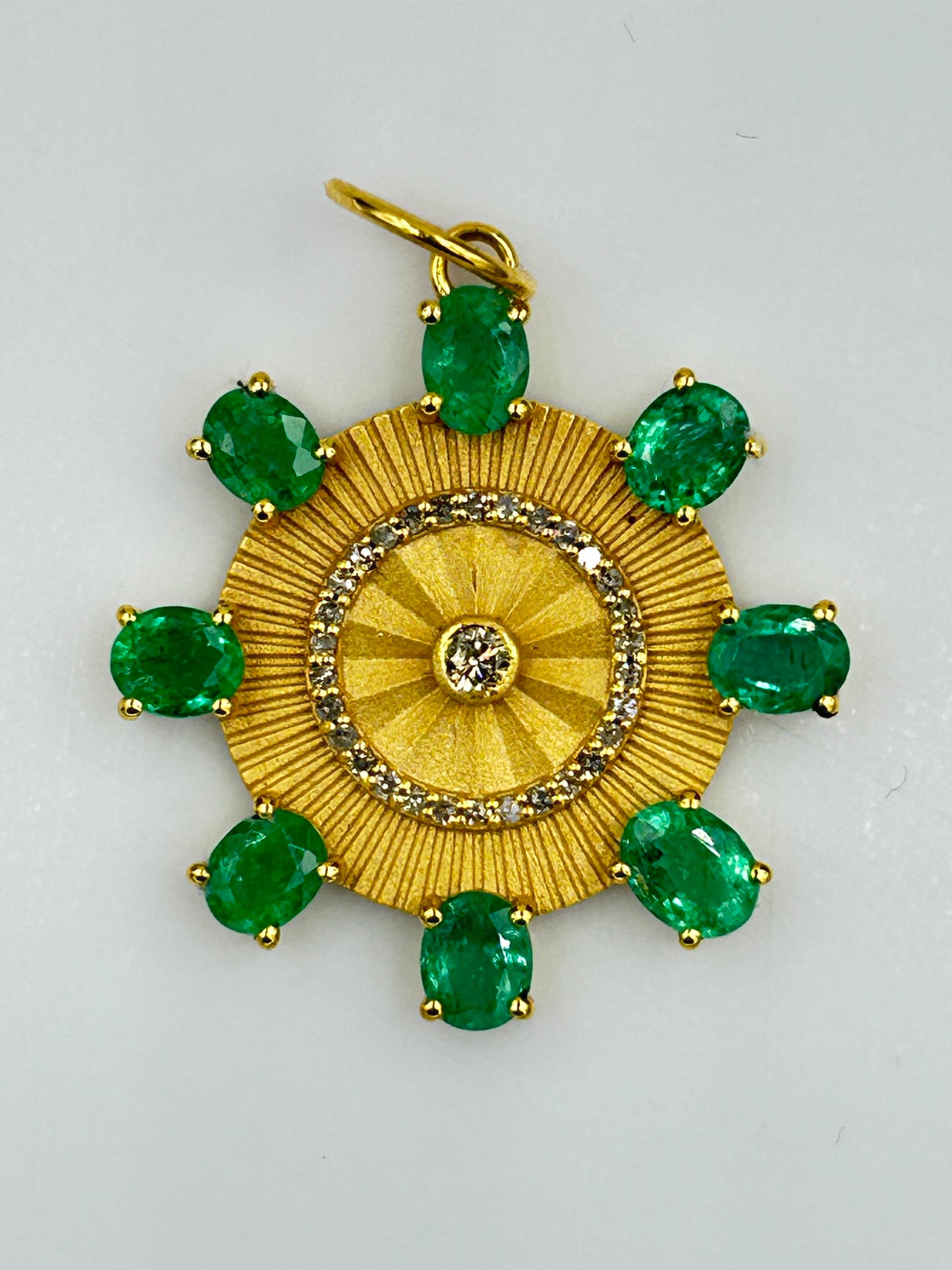 Round 14k Solid Gold Diamond Pendants.