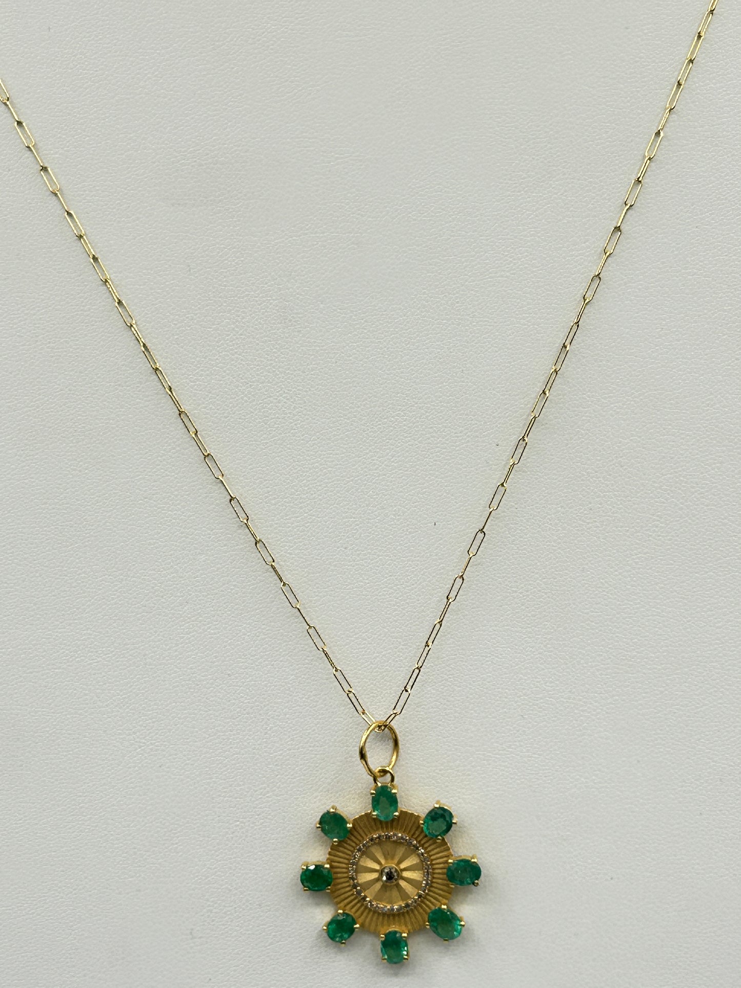 Round 14k Solid Gold Diamond Pendants.