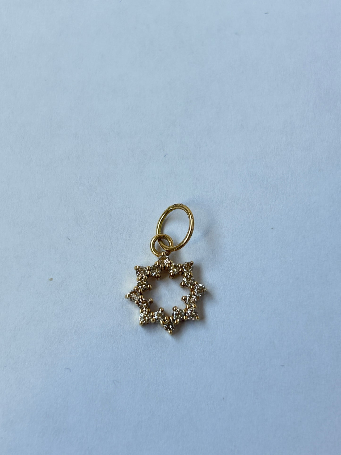 Star 14k Solid Gold Diamond Pendants