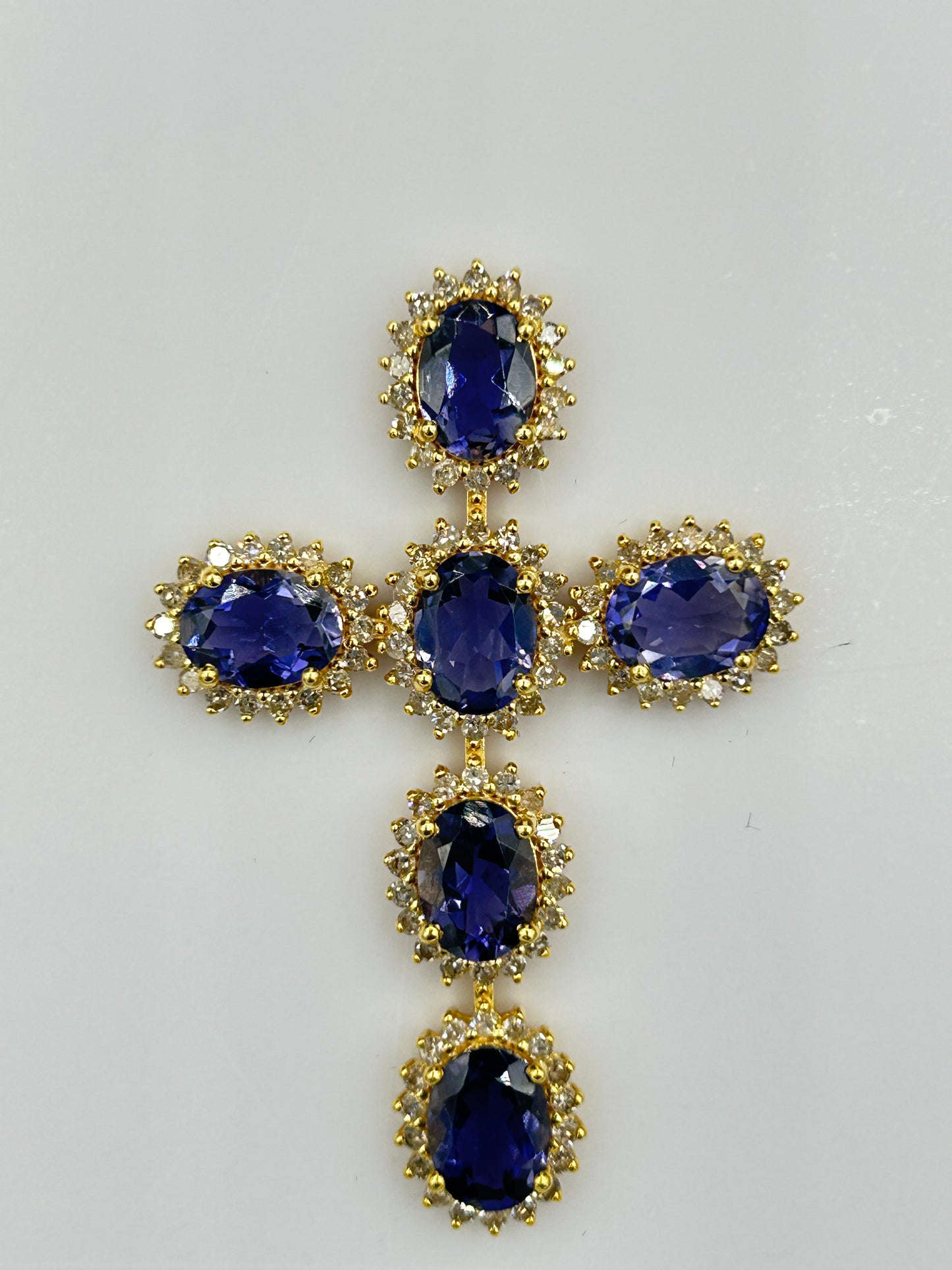 Cross 14k Solid Gold Diamond Pendants